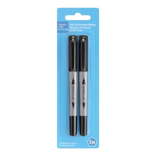Black Dual Tip Permanent Markers, 2ct. by Artist&#x27;s Loft&#x2122;
